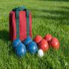 BuyBocceBalls Listing - Made in USA, Premium Quality Tournament Bocce Set - 110mm Blue and Red Balls, Nylon Bag, 998 Grams (2 lbs. 3.2 oz.). Various Bag Colors view 1