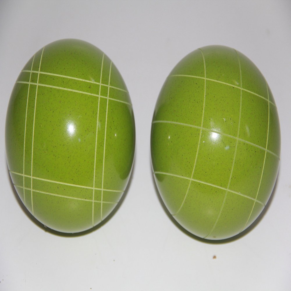 BuyBocceBalls Listing - Replacement 2 Pack - EPCO Bocce Balls with Criss Cross and Close Curvey Stripes - Rustic Green 110mm, 998 Grams (2 lbs. 3.2 oz.).
