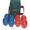 BuyBocceBalls Listing - Made in USA, Premium Quality Tournament Bocce Set - 110mm Blue and Dark Orange Balls, Nylon Engraved Green Bag, 998 Grams (2 lbs. 3.2 oz.) view 1