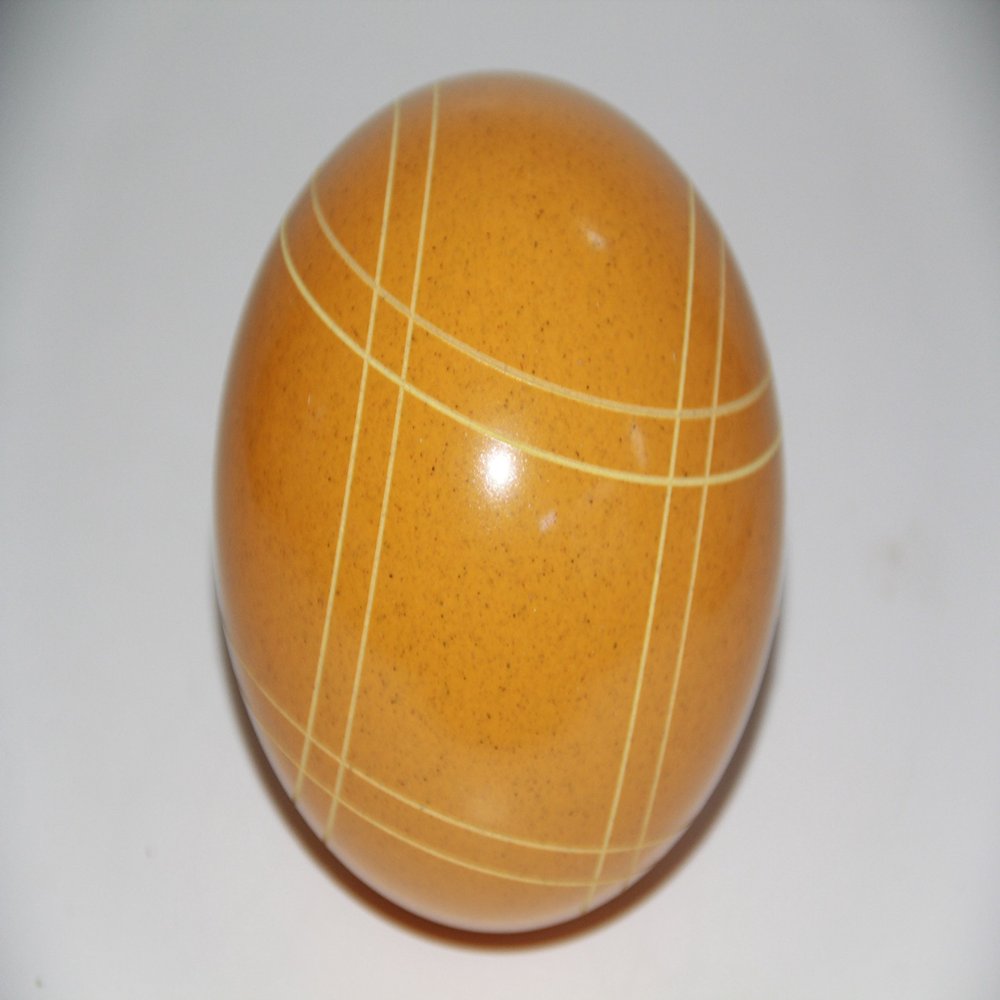 BuyBocceBalls Listing - Made in USA, Premium Quality Tournament - Replacement Bocce Ball with Close Curvey Stripes - Single Rustic Yellow 110mm, 998 Grams (2 lbs. 3 oz.)