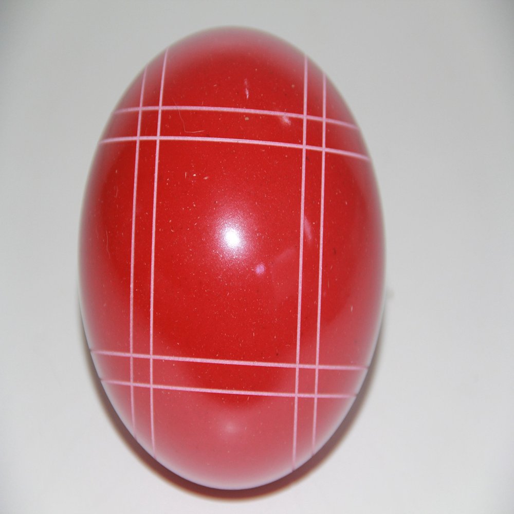 BuyBocceBalls Listing - Replacement EPCO Bocce Ball with Close Curvey Stripes - Single Rustic Red 110mm, 998 Grams (2 lbs. 3.2 oz.)