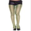 MUSIC LEGS Women's Shiny Metallic Pantyhose, Neon Green, One Size view 1