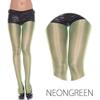 MUSIC LEGS Women's Shiny Metallic Pantyhose, Neon Green, One Size view 2