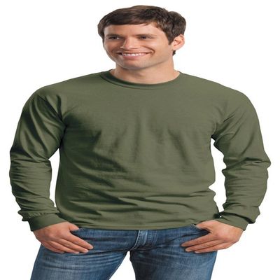 Gildan Ultra Cotton 6 oz. Long-Sleeve T-Shirt (G240)- MILITARY GREEN,XL