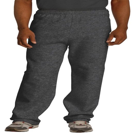 Jerzees 8 oz. 50/50 Open-Bottom Sweatpants (974MP) Black Heather, XL
