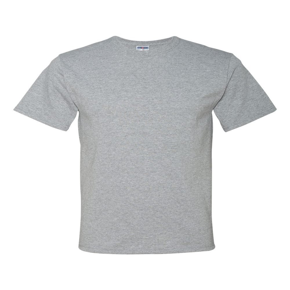 JERZEES Mens Heavy Blend Cotton/Poly T-Shirt, 5XL, Athletic Hthr