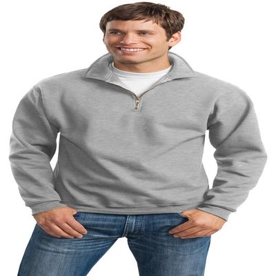 9.5 oz. 50/50 Super Sweats Fleece Quarter-Zip Pullover (4528) Ash, S