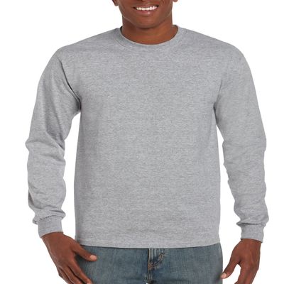 Gildan Ultra Cotton 6 oz. Long-Sleeve T-Shirt (G240)- SPORT GREY,L