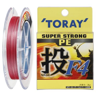 Toray F4 PE Line Super Strong PE Throw 268.4 ft (200 m) No. 2 24.3 lbs (11 kg), 4 Pieces, 4 Colors