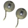 HADRIA 12mm silver plate lt grey faux pearl clip on earrings view 1