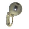 HADRIA 12mm silver plate lt grey faux pearl clip on earrings view 2
