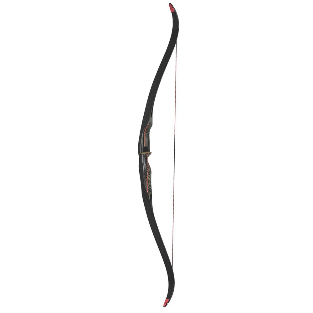 Bear Archery Fred Bear Super Grizzly Recurve 45 lbs. LH, Black Maple-Red Stripe, One Size