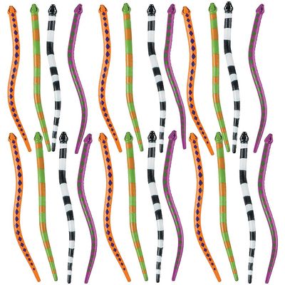 Fun Express Snake Bendables (Set of 24) Variety of Designs and Colors - VBS Vacation Bible School Supplies/Decor