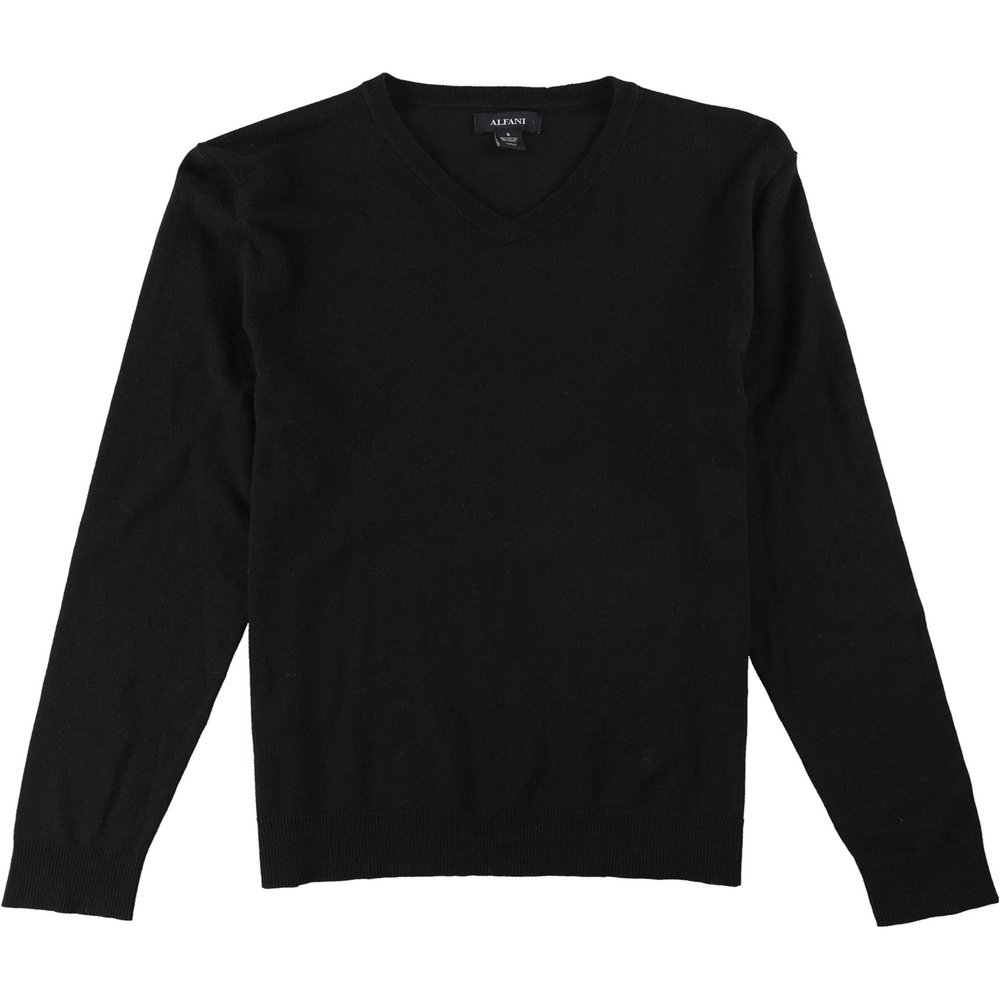 Alfani Mens Knit Pullover Sweater, Black, Small