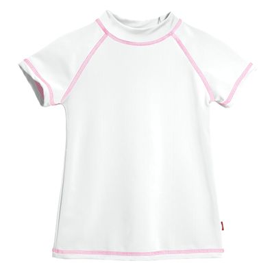 UPF 50+ Short Sleeve Rashguard for Girls | White by City Threads
