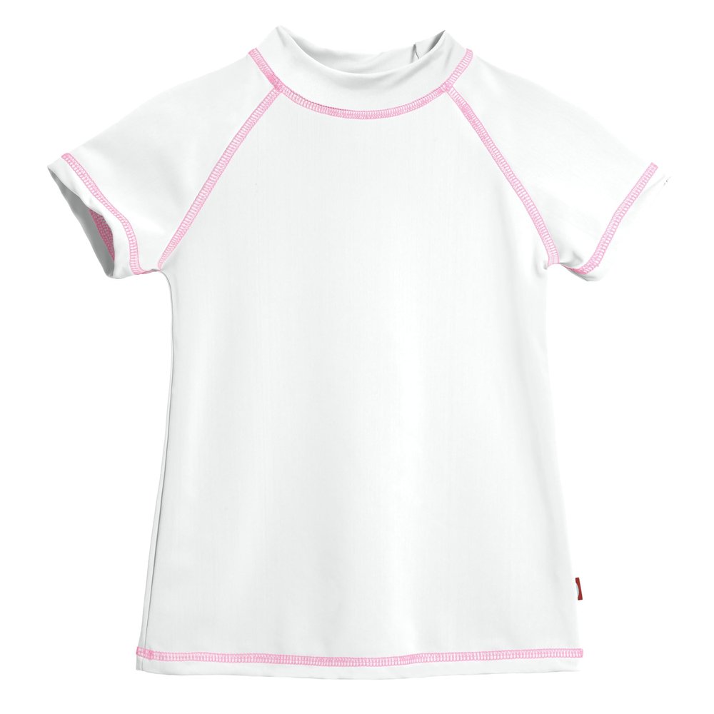 UPF 50+ Short Sleeve Rashguard for Girls | White by City Threads