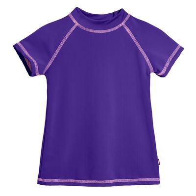 Purple UPF 50+ Short Sleeve Rashguard for Girls by City Threads