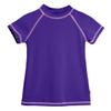 Purple UPF 50+ Short Sleeve Rashguard for Girls by City Threads view 1