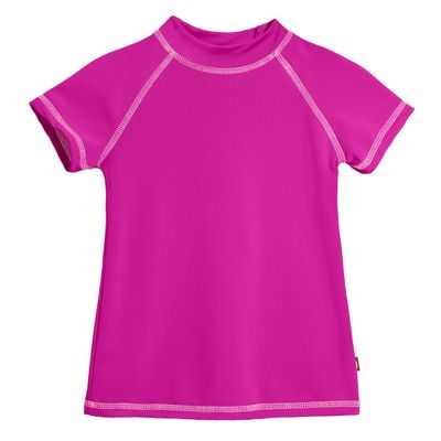 UPF 50+ Hot Pink Girls' Short Sleeve Rashguard by City Threads