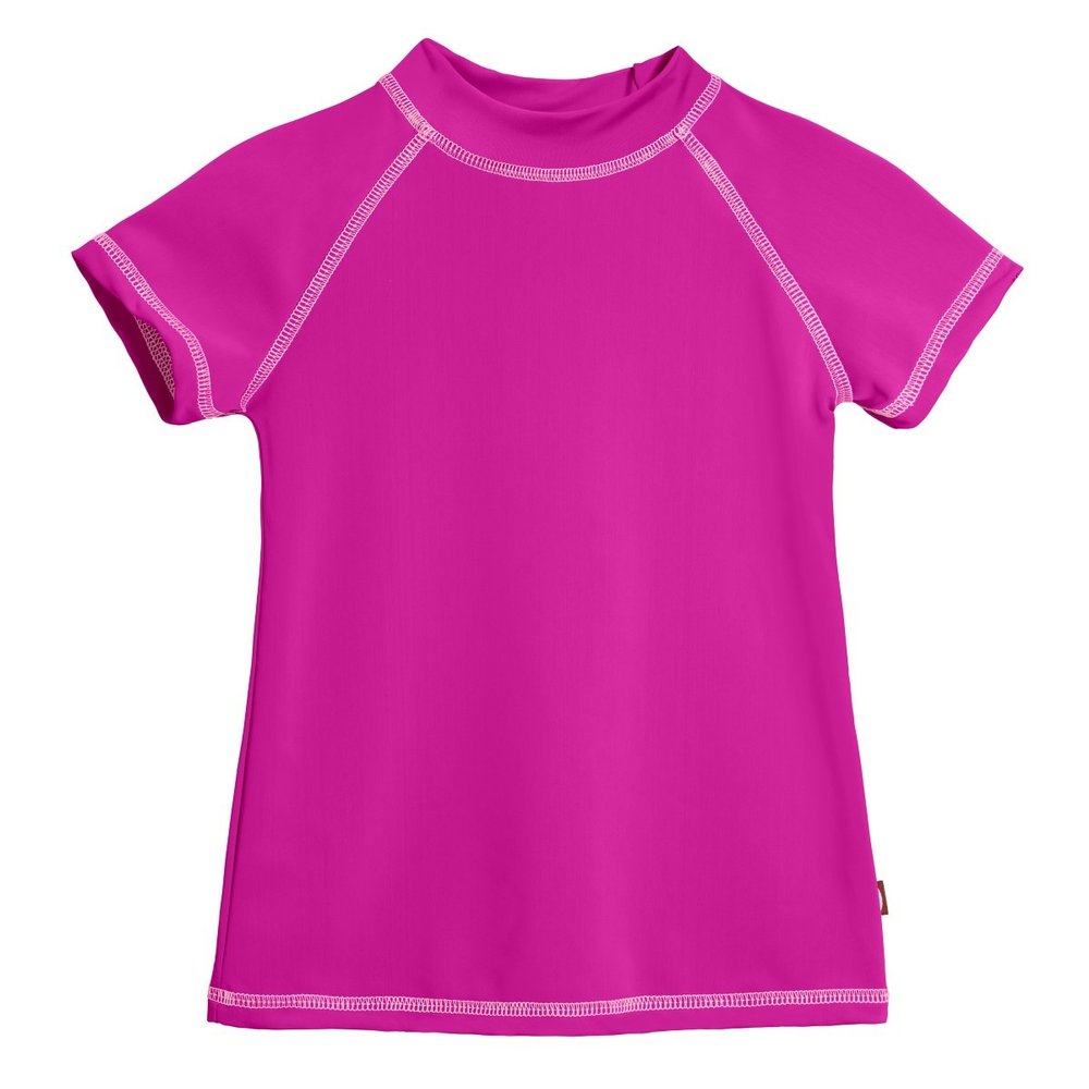 UPF 50+ Hot Pink Girls' Short Sleeve Rashguard by City Threads