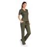 M&M SCRUBS Womens Scrub Set V-Neck Top & Pants | Soft Poly-Cotton Medical Uniform | Run Large M Olive view 2