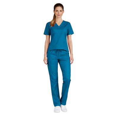 M&M SCRUBS Womens Scrub Set V-Neck Top & Pants | Soft Poly-Cotton Medical Uniform | Run Large S Teal