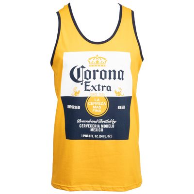 Corona Extra Classic Label Design Gold Ringer Tank (as1, Alpha, m, Regular, Regular, Medium)