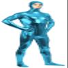 VSVO Shiny Spandex Open Face Full Bodysuit Zentai Suit for Adults and Children (Large, Sky Blue) view 3