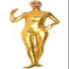 VSVO Shiny Spandex Open Face Full Bodysuit Zentai Suit for Adults and Children (Large, Gold) view 1