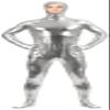 VSVO Shiny Spandex Open Face Full Bodysuit Zentai Suit for Adults and Children (Medium, Silver) view 2