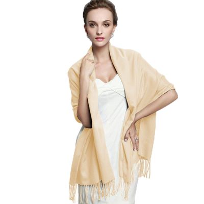 HealtheverydayLong Solid Ladies Womens Vintage Cashmere Pashmina Scarf Wrap Shawl 40 Colors (Rice White03)