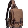 Leaper Retro Crossbody Bag Sling Bag Canvas Messenger Bag for Men Women Shoulder Bag Crossbody Handbags Satchel Coffee, M view 1