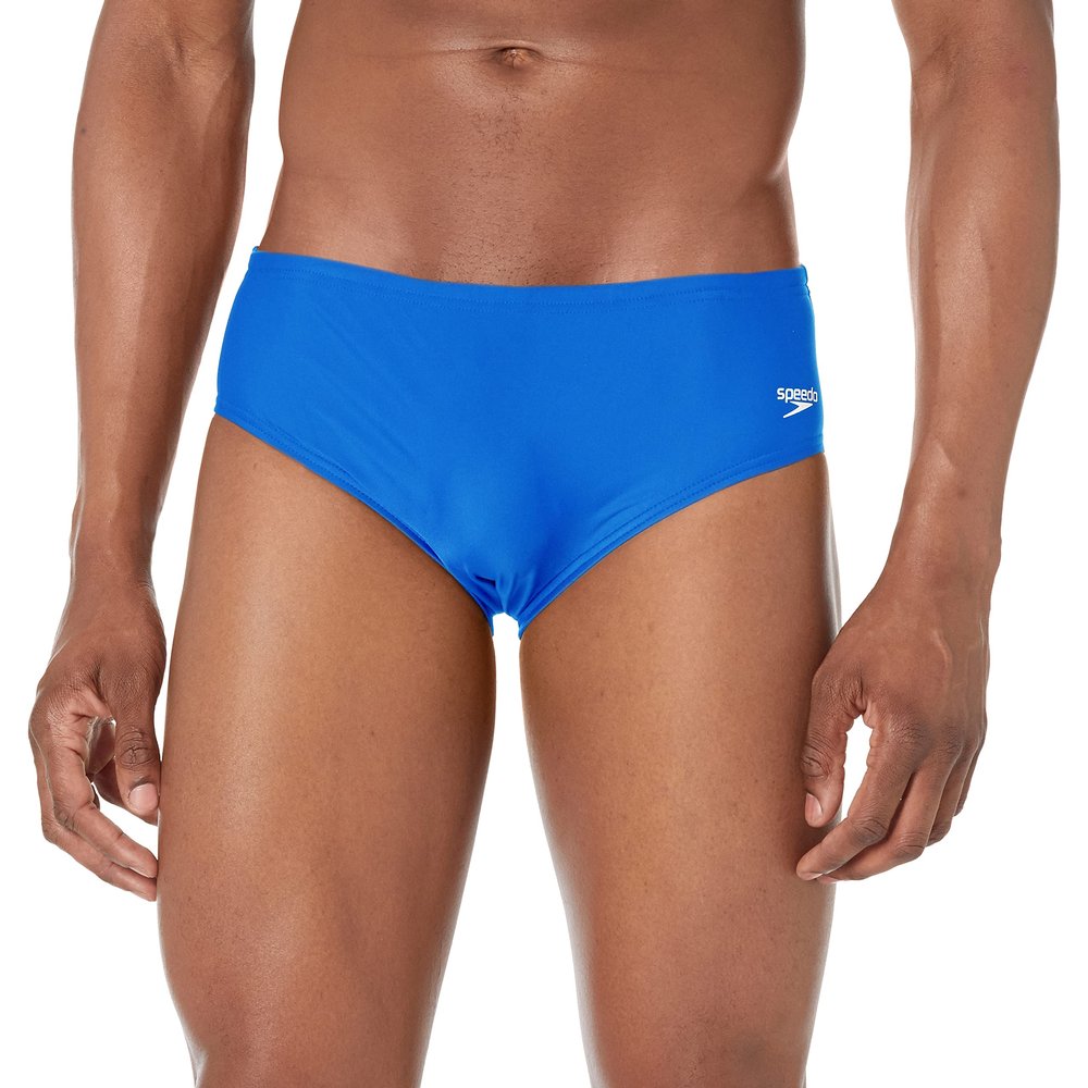 Speedo mens Swimsuit Powerflex Eco Solid Adult athletic swim briefs, New Sapphire, 30 US