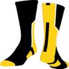 TCK Player Id Number Crew Sock (SINGLE SOCK) - Black/Gold/White (Large, Blank) view 1