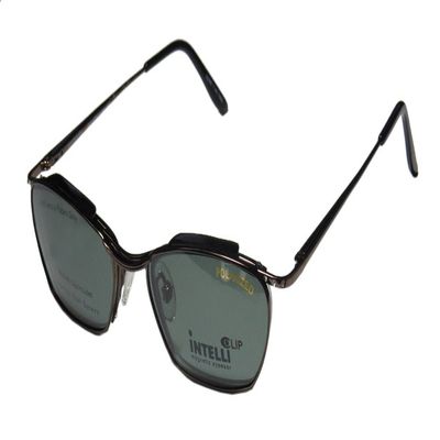 Elite Eyewear Intelli Clip 719 For Ladies/Women Designer Half-rim Sunglass Lens Clip-Ons Rhinestones Spring Hinges Eyeglasses/Eye Glasses (49-18-135, Gunmetal)