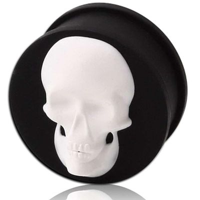 MoDTanOiz 9/16 inch Gauge Gauges 14mm Ear Plugs Plug Weight Flesh Tunnels Tunnel Streching Ears Double Single Flare Steel Stone Wood Earrings Silicone Men Women Black 9/16 14mm