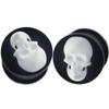 MoDTanOiz 9/16 inch Gauge Gauges 14mm Ear Plugs Plug Weight Flesh Tunnels Tunnel Streching Ears Double Single Flare Steel Stone Wood Earrings Silicone Men Women Black 9/16 14mm view 2