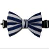 EmilyRose Couture Men's Stripes Bow Ties (Medium (6-12 Years of Age), Blue & White) view 3