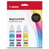 Canon GI-290 Genuine CMY Ink Bottle Value Pack, Compatible with G1200, G2200, G3200, and G4210 Printers view 1