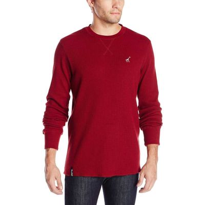 LRG Men's Big-Tall Research Collection Solid Thermal Shirt, Maroon, 4X-Large