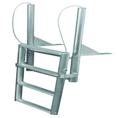 4 Step Dock Lift Ladder, Standard 2" Step, Anodized Aluminum - Jif Marine