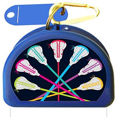 Zumoe Lacrosse Mouthuard Retainer Case - Lacrosse Sticks (Blue)