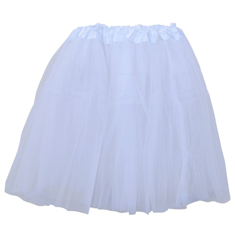 Extra Plus Size Adult Tutu XXL - Princess Costume Ballet Warrior Dash Running Skirt (White)