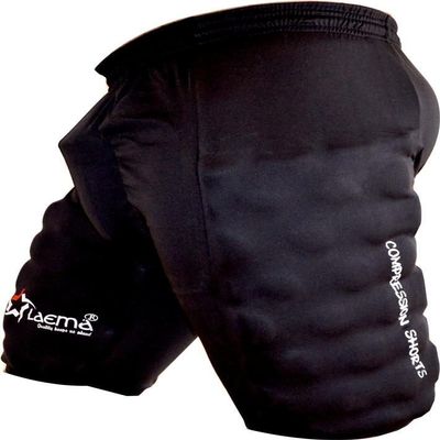 LAEMA Cricket Batsman Performance Gear - Padded Batting Compression Shorts - Padman Us Black X-Small