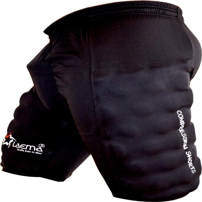 LAEMA Cricket Batsman Performance Gear - Padded Batting Compression Shorts - Padman Us Black X-Small