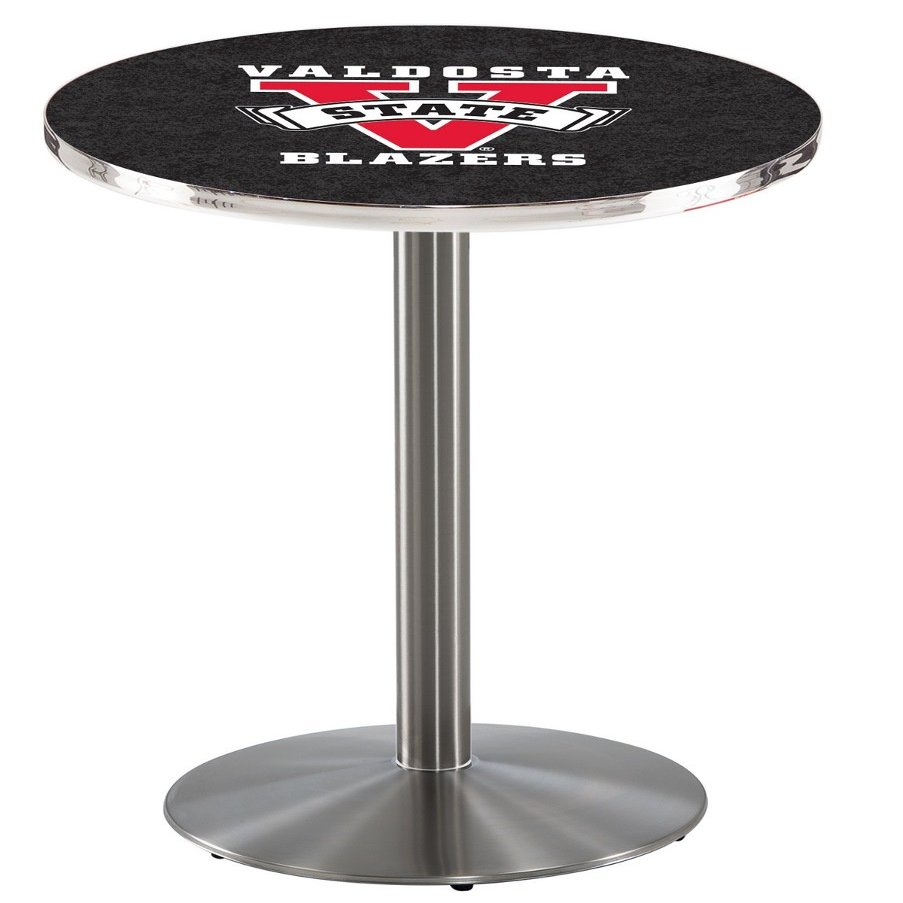 HBS L214-36" Stainless Steel Valdosta State Pub Table by Holland Bar Stool Co.
