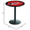 Carolina Hurricanes Officially Licensed L214 Black Wrinkle, 36" Tall Pub Table - NHL - 28" Top view 2