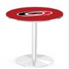 Carolina Hurricanes Officially Licensed L214 Chrome, 42" Tall Pub Table - NHL - 28" Top view 1