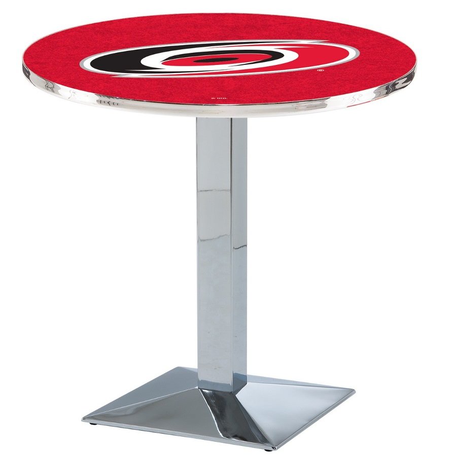 Carolina Hurricanes Officially Licensed L217 Chrome, 36" Tall Pub Table - NHL - 28" Top