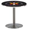 HBS L214-36" Stainless Steel Virginia Military Institute Pub Table by Holland Bar Stool Co.